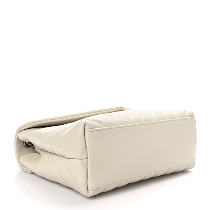 Saint Laurent Calfskin Y Quilted Monogram Small Loulou Chain Satchel Crema Soft 4 of 11