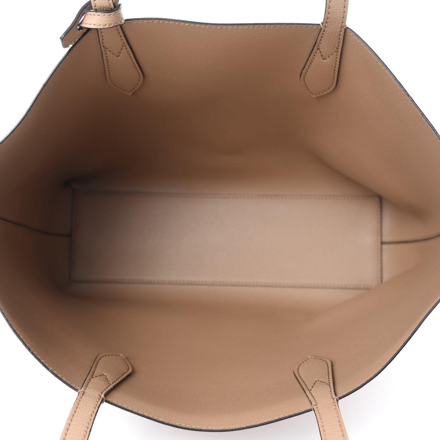 Grainy Calfskin Haymarket Check Medium Reversible Tote Camel