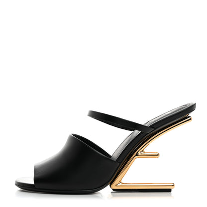 Fendi Calfskin Fendi First 95mm Slide Sandals 40 Black 1 of 8