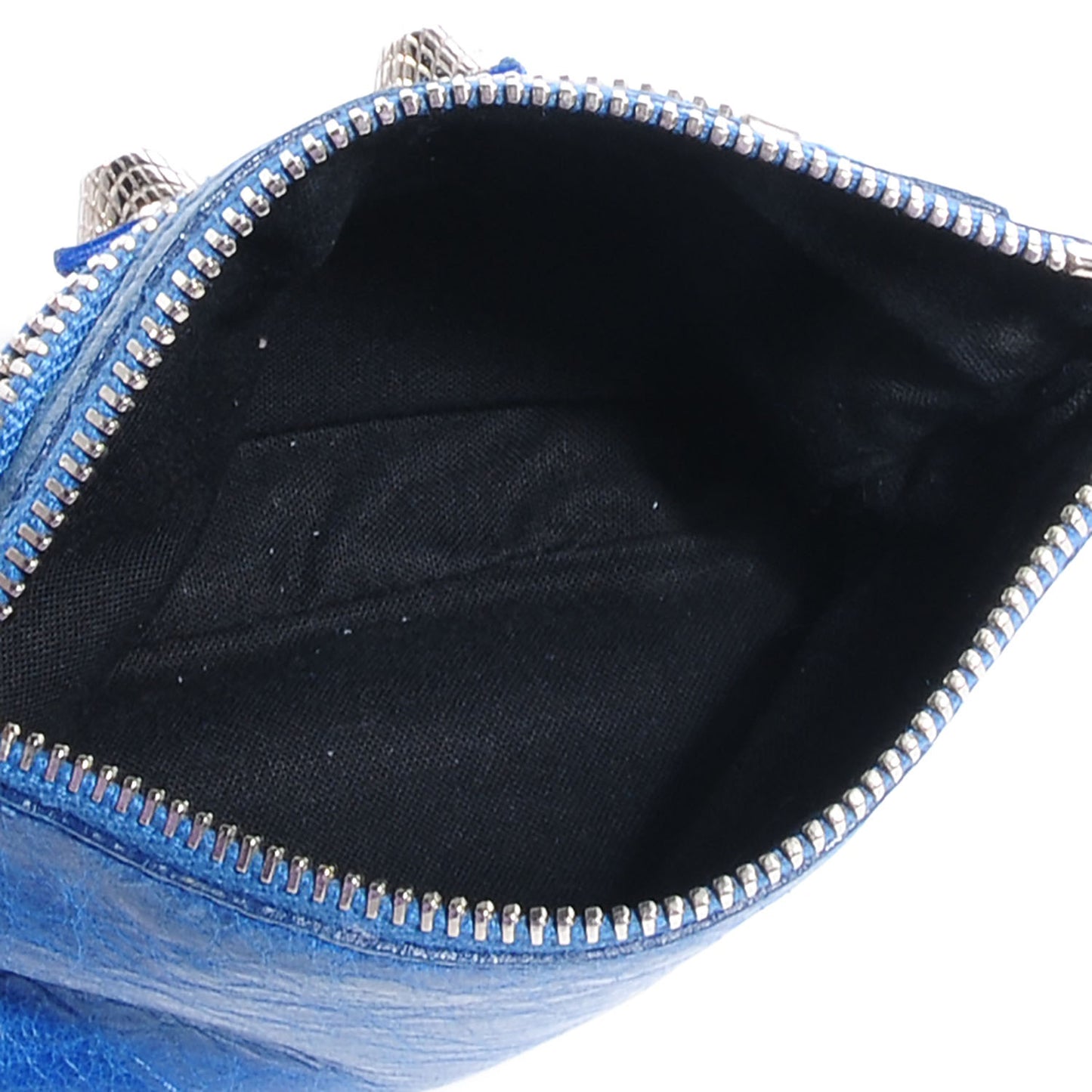 Agneau Giant 12 Silver Hardware Porte-Monnaie Coin Purse Bleu Electric