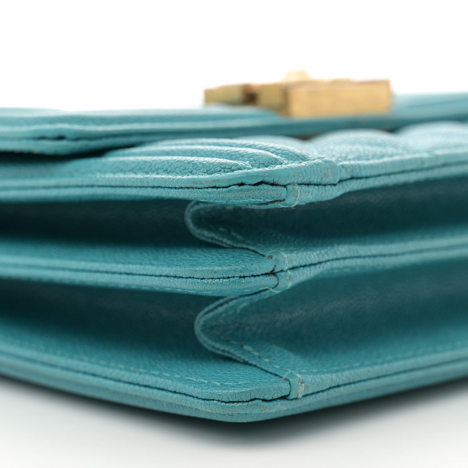 Chanel Caviar Quilted North South Boy Flap Turquoise 10 of 13