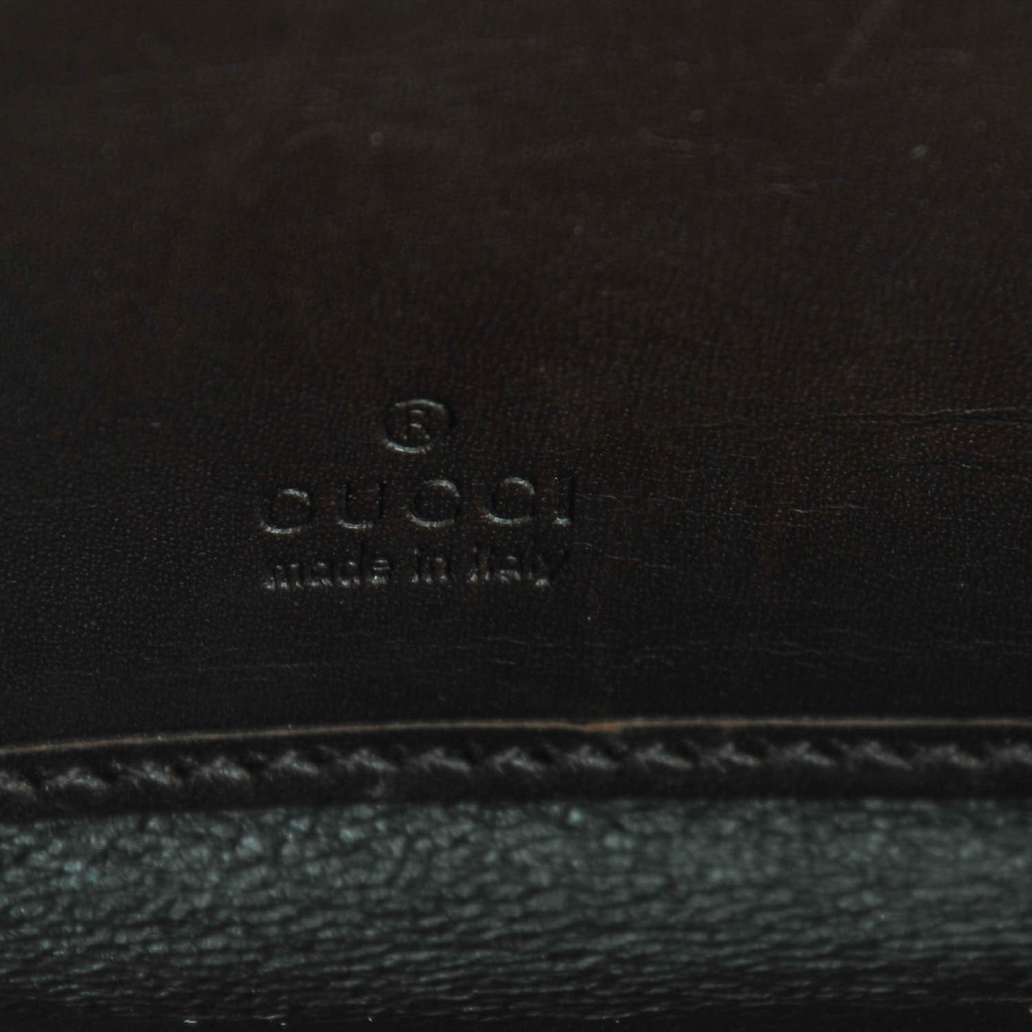 Calfskin Web Zip Around Wallet Dark Brown