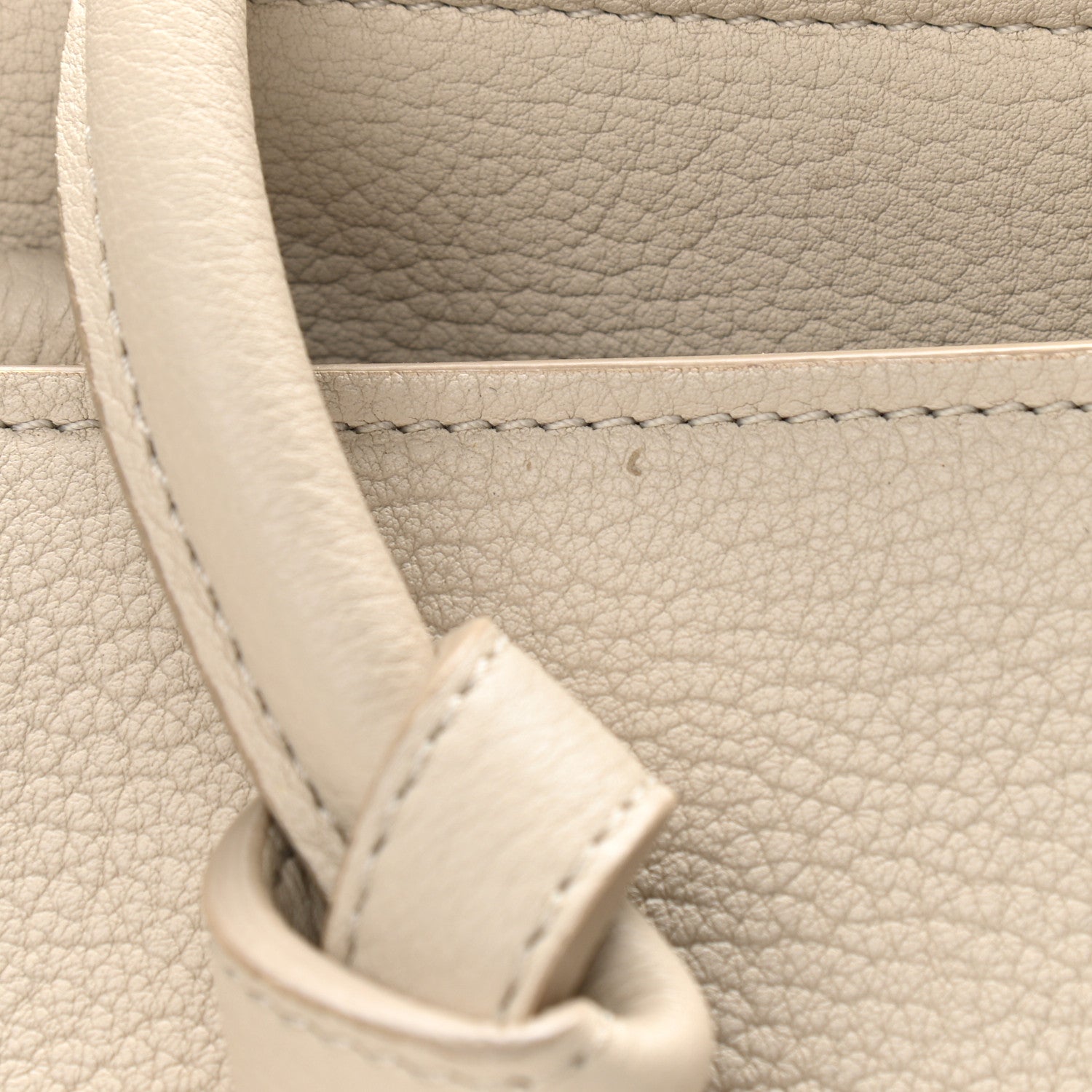 Celine Crisped Calfskin Tie Knot Small Tote Chalk 11 of 12