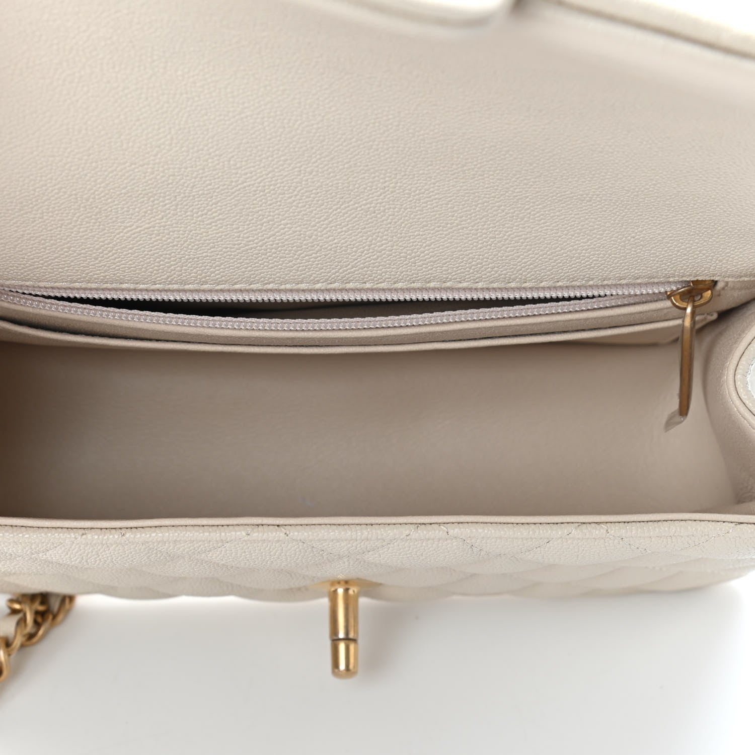 Chanel Caviar Quilted Mini Top Handle Rectangular Flap Beige 4 of 8