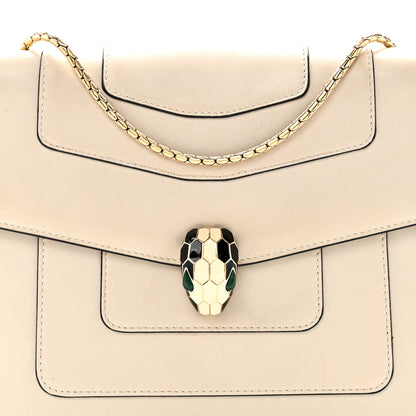 Bulgari Calfskin Serpenti Forever Crossbody Bag White Agate 7 of 10