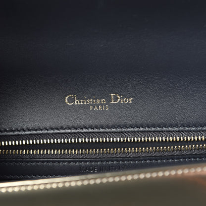 Christian Dior Metallic Patent Micro-Cannage Medium Diorama Flap Bag Gold 8 of 11