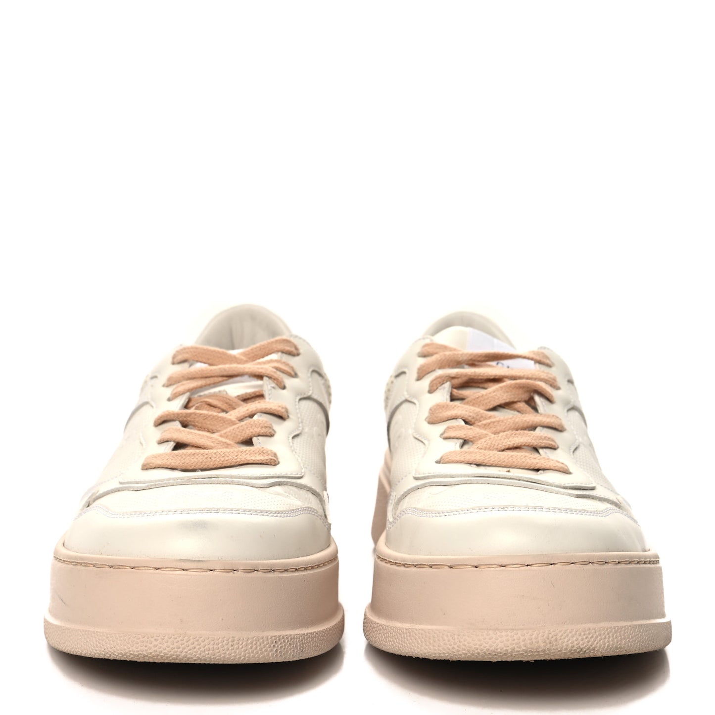 Calfskin GG Tennis Embossed Womens Platform 55mm Sneakers 40 White