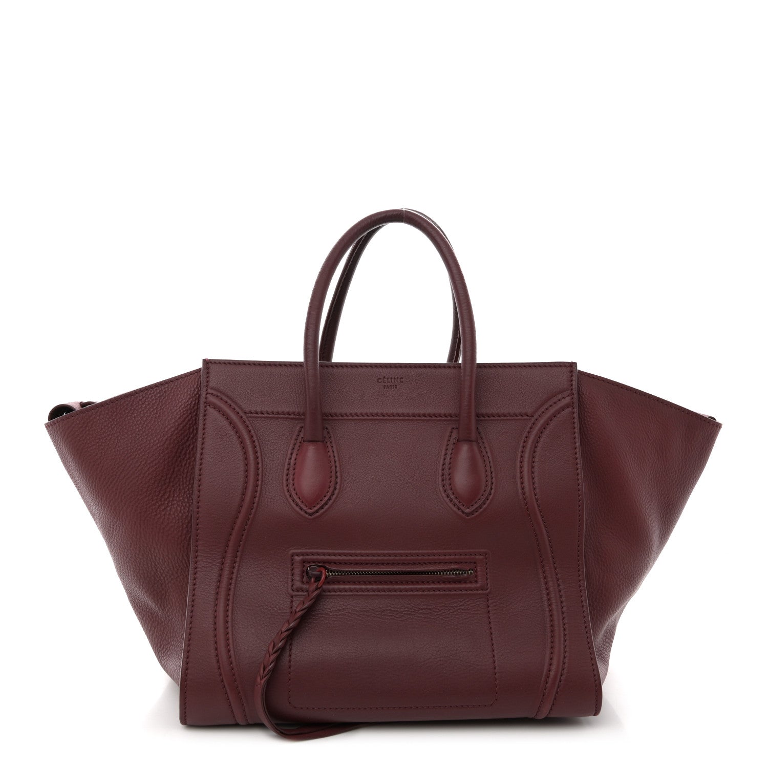 Celine Supple Calfskin Medium Phantom Luggage Burgundy 1 of 19