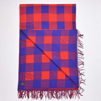 Louis Vuitton Wool Damier Masai Rug Shawl Rouge 7 of 7
