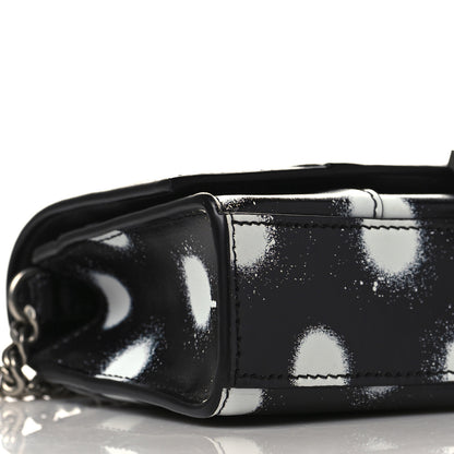 Balenciaga Shiny Box Calfskin Polka Dot Hourglass Chain Bag Black White 7 of 8