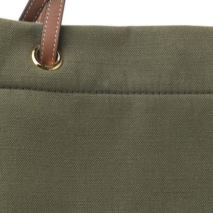 Celine Canvas Calfskin Vertical Cabas Green 11 of 13