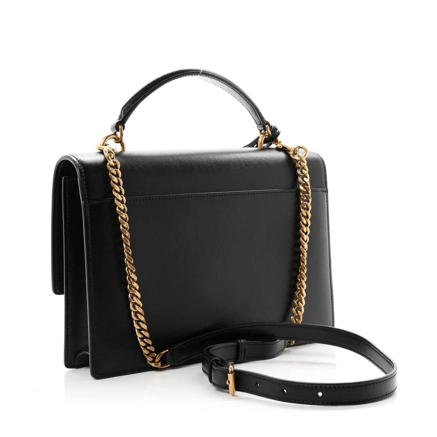 Smooth Calfskin Medium Monogram Sunset Satchel Black