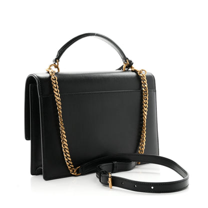 Saint Laurent Smooth Calfskin Medium Monogram Sunset Satchel Black 3 of 10