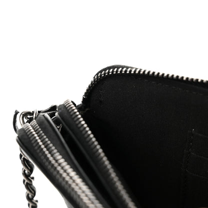 Chanel Calfskin Quilted Small Boy Clutch With Chain Black 14 of 17