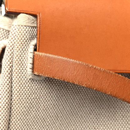 Hermes Toile Vache Calfskin Herbag PM 30 Black Natural 13 of 15