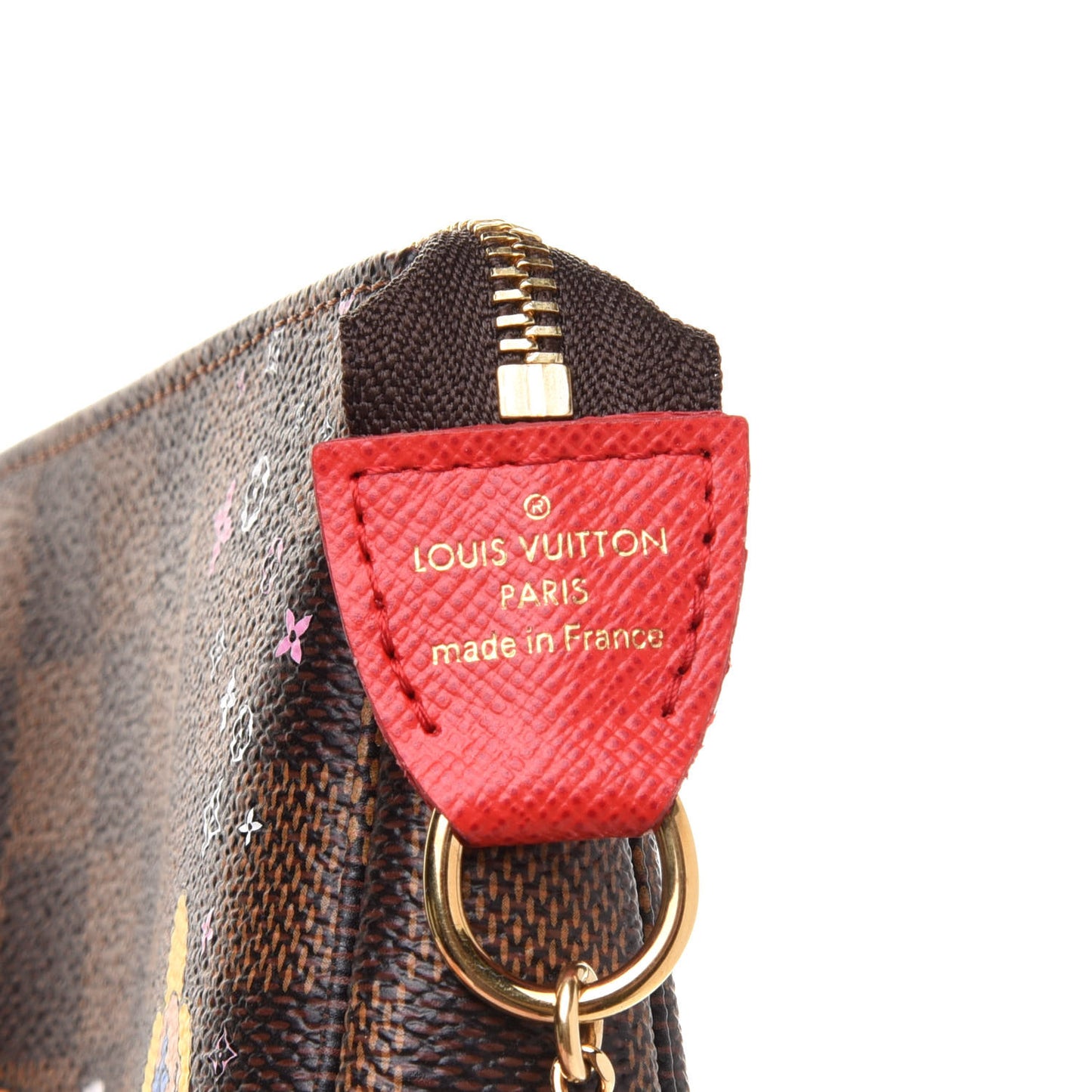 Damier Ebene 2019 Christmas Animation Mini Pochette Accessories Red