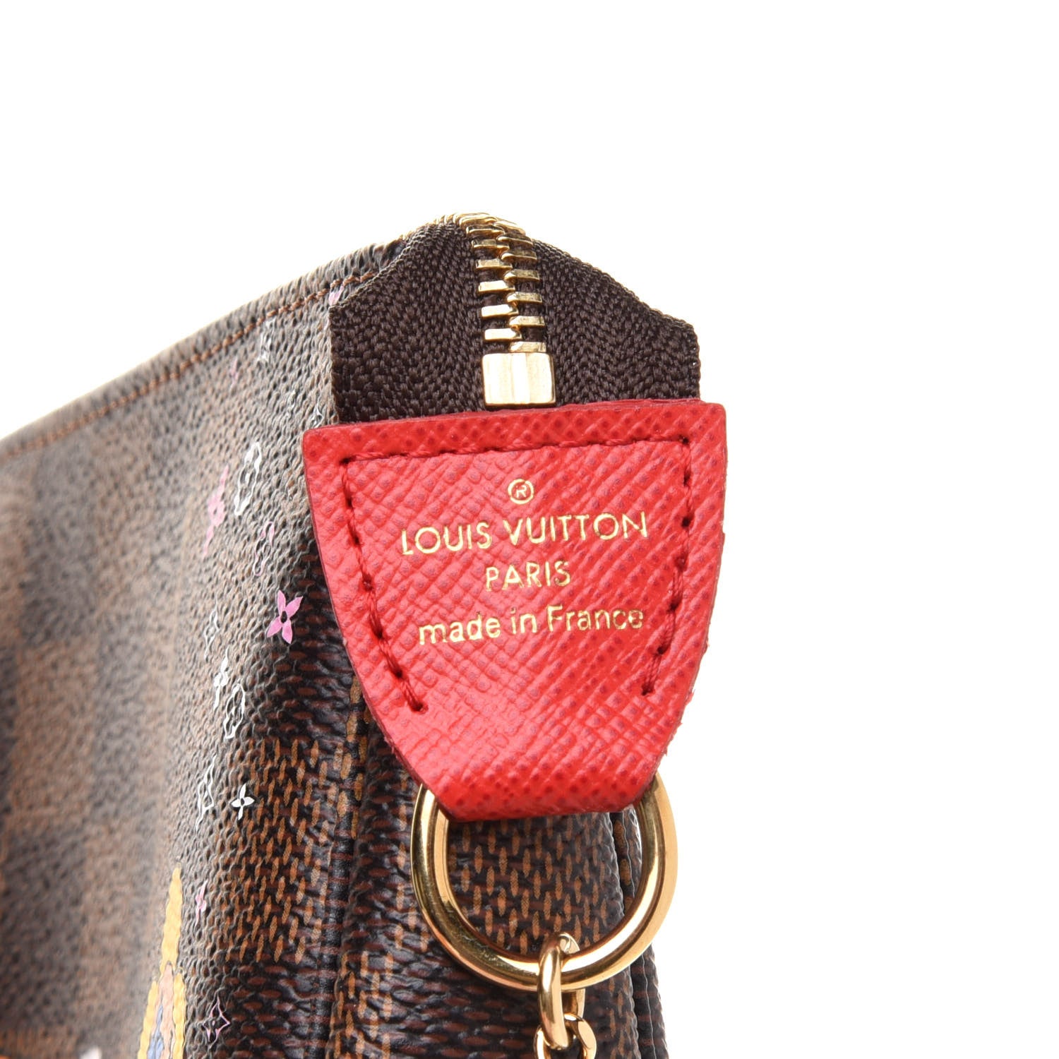 Louis Vuitton Damier Ebene 2019 Christmas Animation Mini Pochette Accessories Red 7 of 11