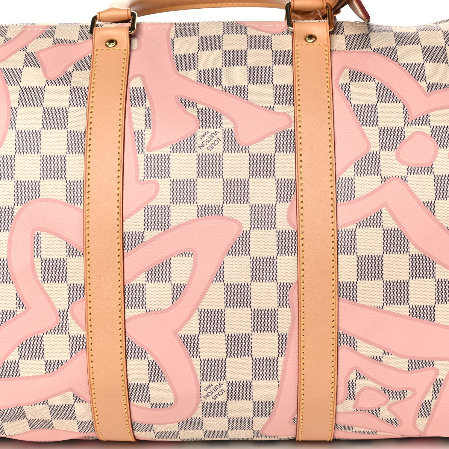 Louis Vuitton Damier Azur Tahitienne Keepall Bandouliere 50 Rose Ballerine 13 of 14