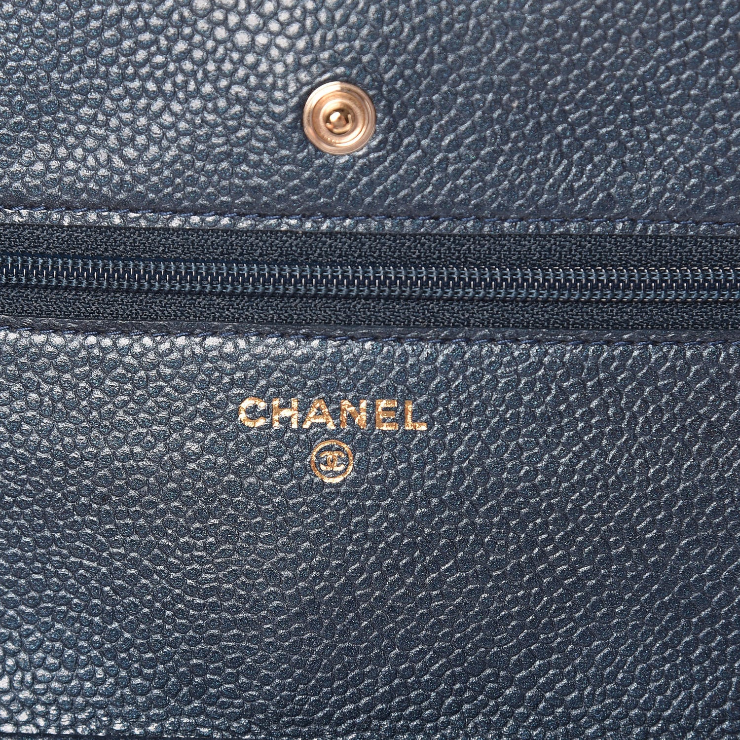 Chanel Iridescent Caviar Quilted Wallet On Chain WOC Blue 6 of 14