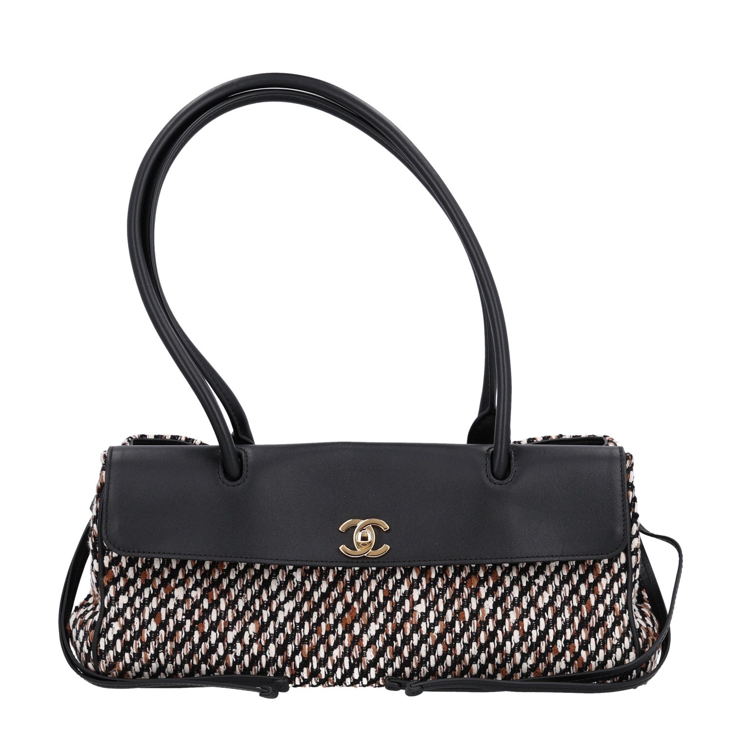 Chanel Tweed Calfskin Urban Essentials Small Shopping Bag Black Multicolor 1 of 10