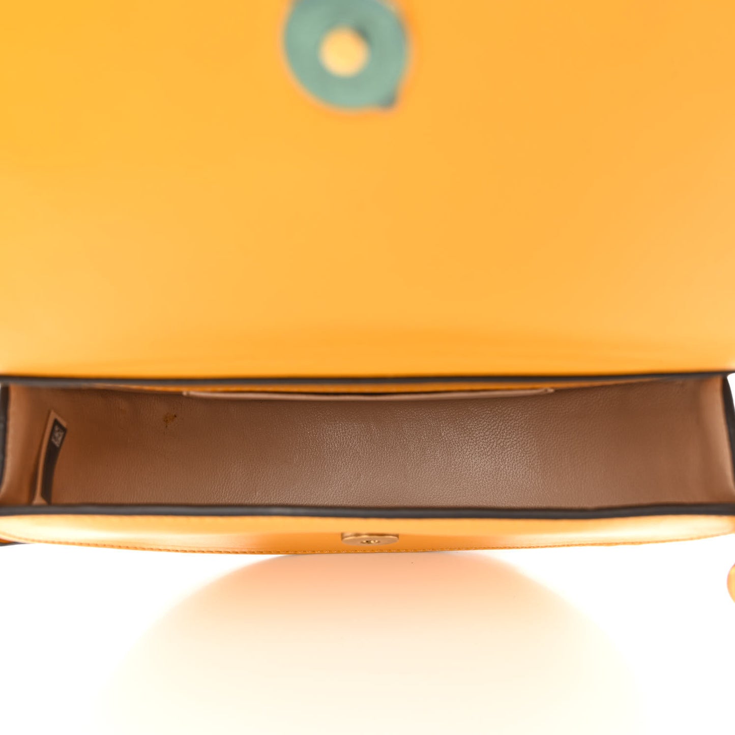 Calfskin Small Nile Bracelet Minaudiere Bag Dark Ochre