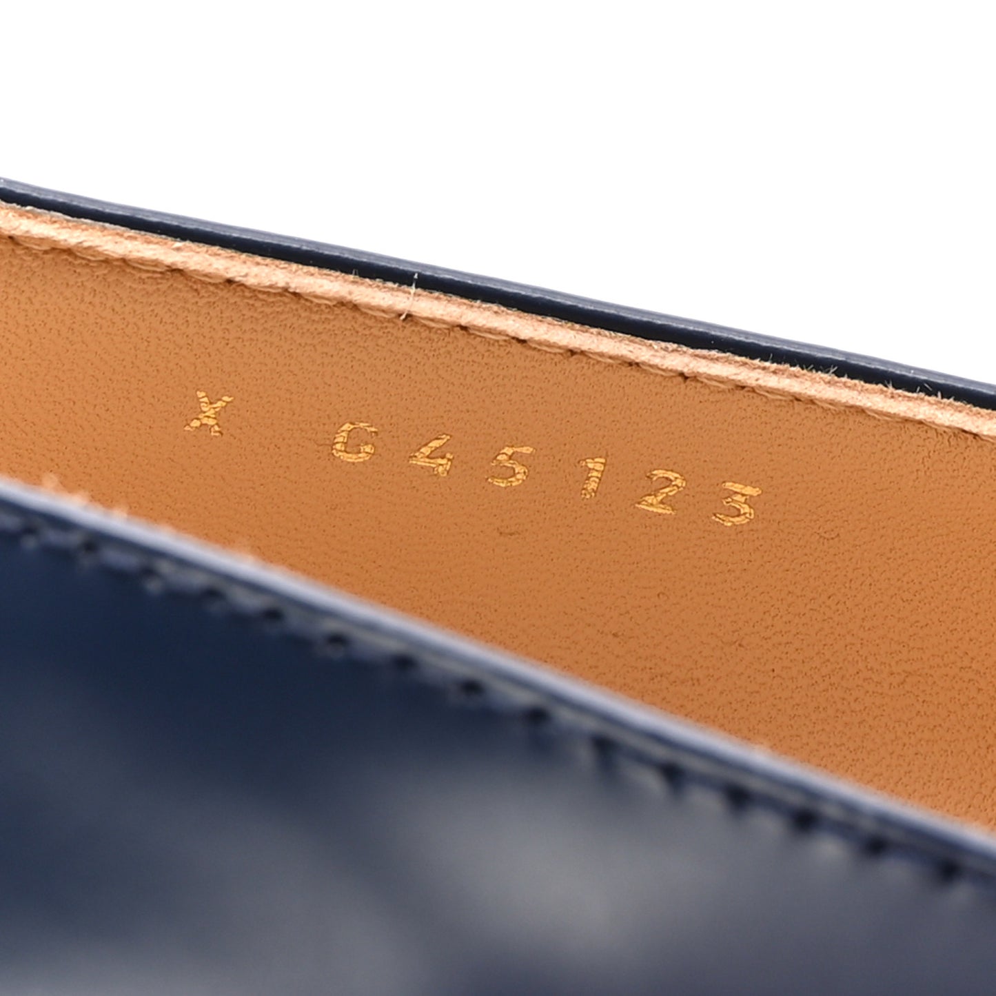 Shiny Calfskin Logo Loafers 39 Navy