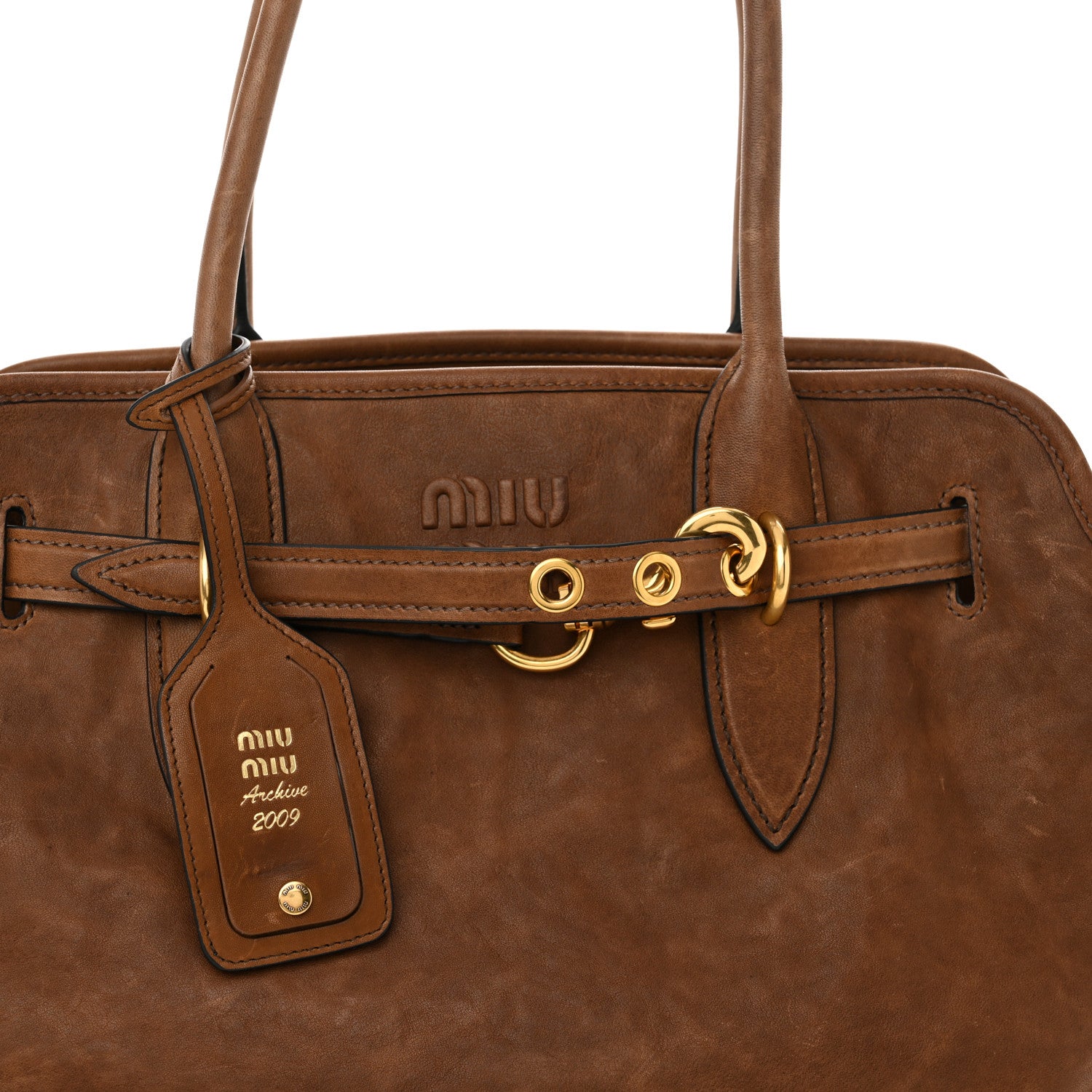 Miu Miu Nappa Aviator Medium Aventure Bag Rovere 7 of 10