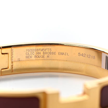 Hermes Matte Enamel Narrow Clic Clac HH Bracelet GM Rouge H 4 of 6