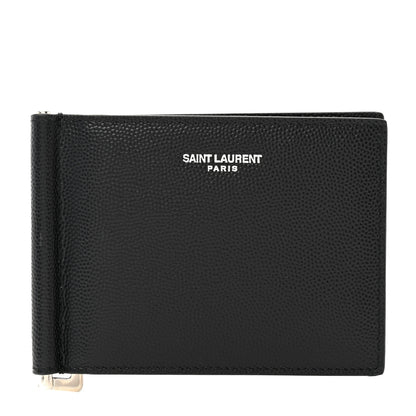 Saint Laurent Grain De Poudre Bill Clip Card Case Black 1 of 8