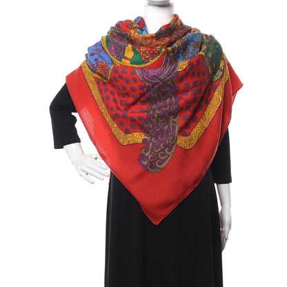 Hermes Cashmere Silk Art Des Steppes 140 Shawl 2 of 6