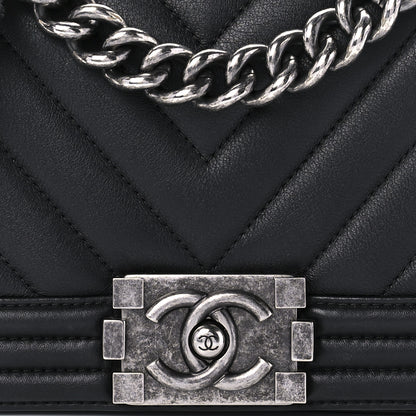 Chanel Calfskin Chevron Quilted Small Boy Flap Black 8 of 9