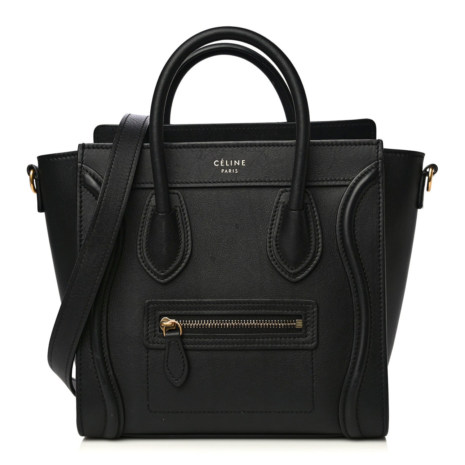 Celine Smooth Calfskin Nano Luggage Black 1 of 16
