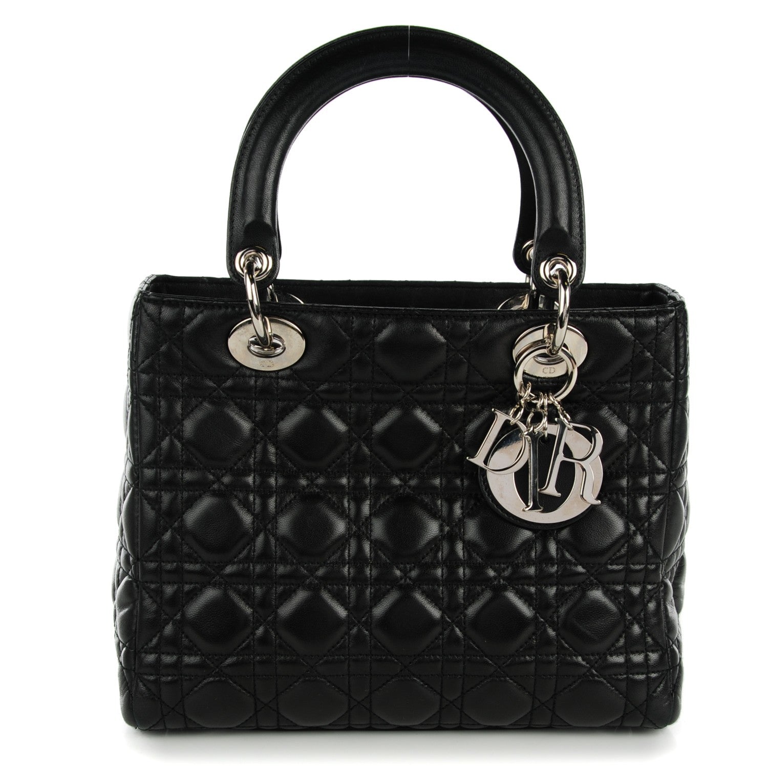 Christian Dior Lambskin Cannage Medium Lady Dior Black 1 of 7