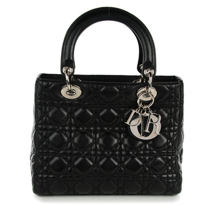 Christian Dior Lambskin Cannage Medium Lady Dior Black 1 of 7