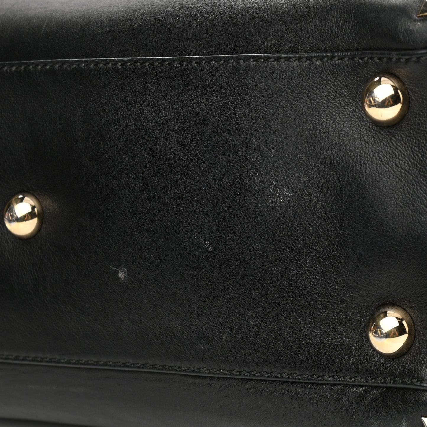 Vitello Rockstud Dome Shopper Black