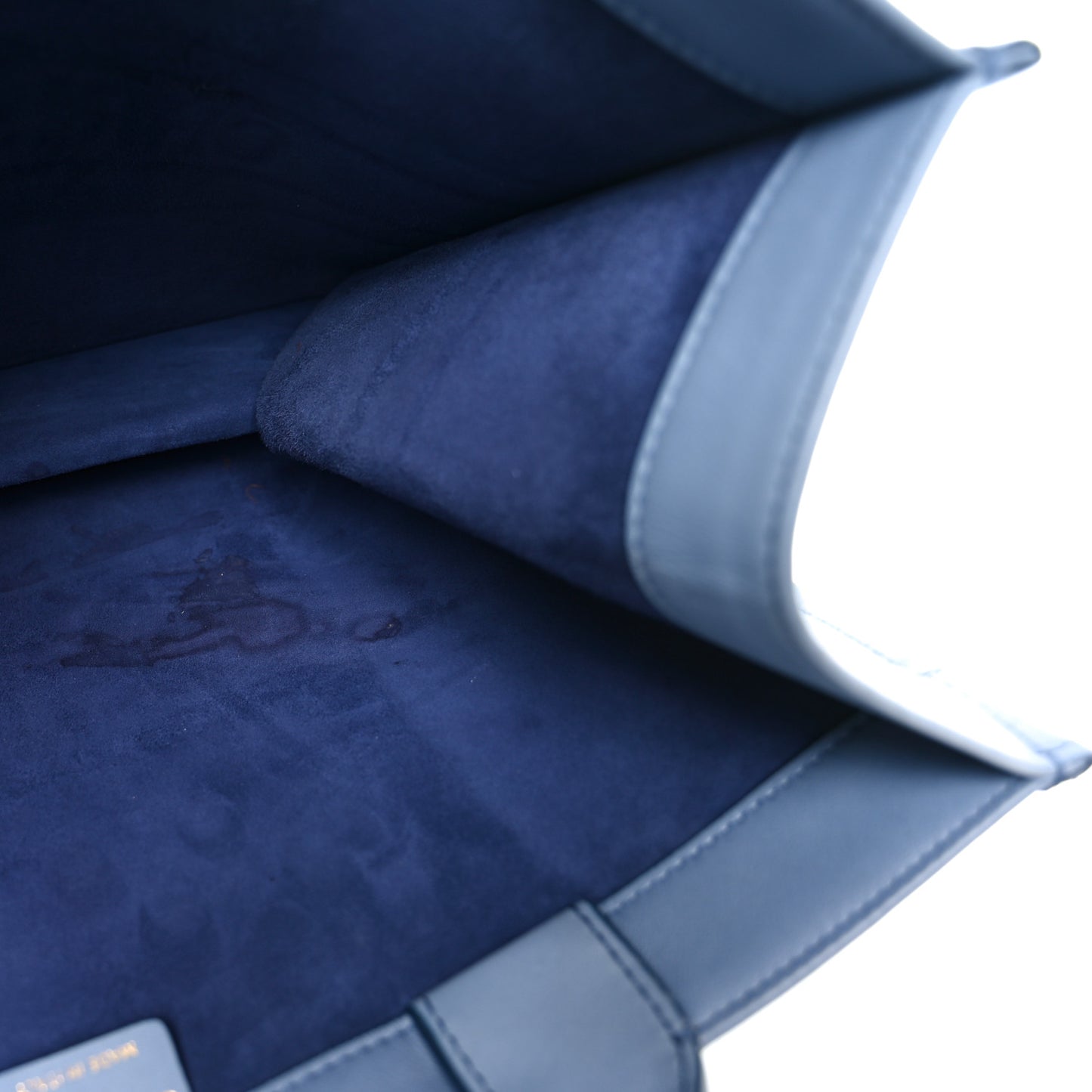 Gradient Smooth Calfskin Embossed Medium Book Tote Indigo Blue
