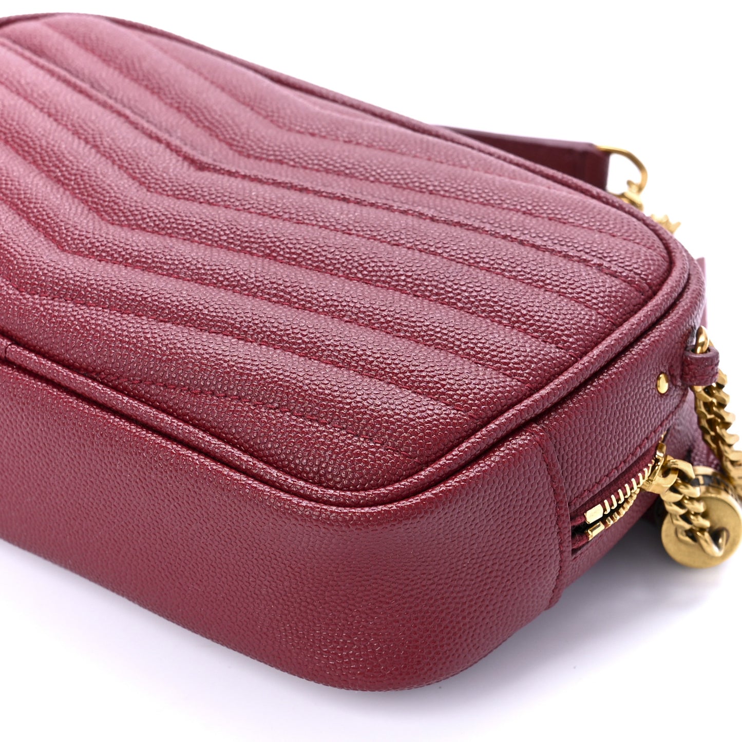 Grain De Poudre Matelasse Monogram Mini Lou Camera Bag Opyum Red