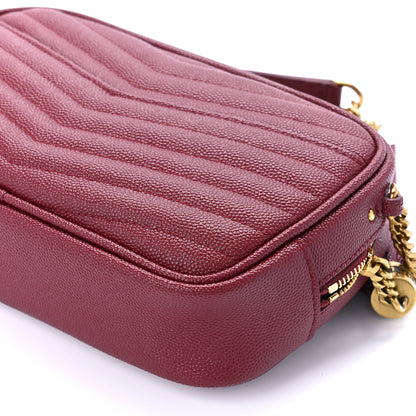 Saint Laurent Grain De Poudre Matelasse Monogram Mini Lou Camera Bag Opyum Red 11 of 11