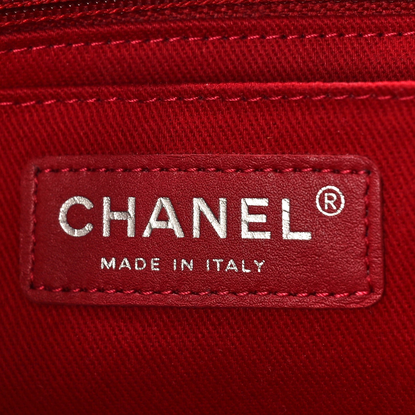 Calfskin Quilted CC Curvy Flap Red