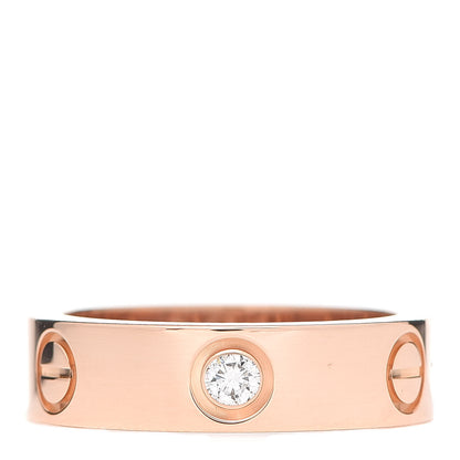 Cartier 18K Pink Gold 3 Diamond 5.5mm LOVE Ring 54 6.75 1 of 6