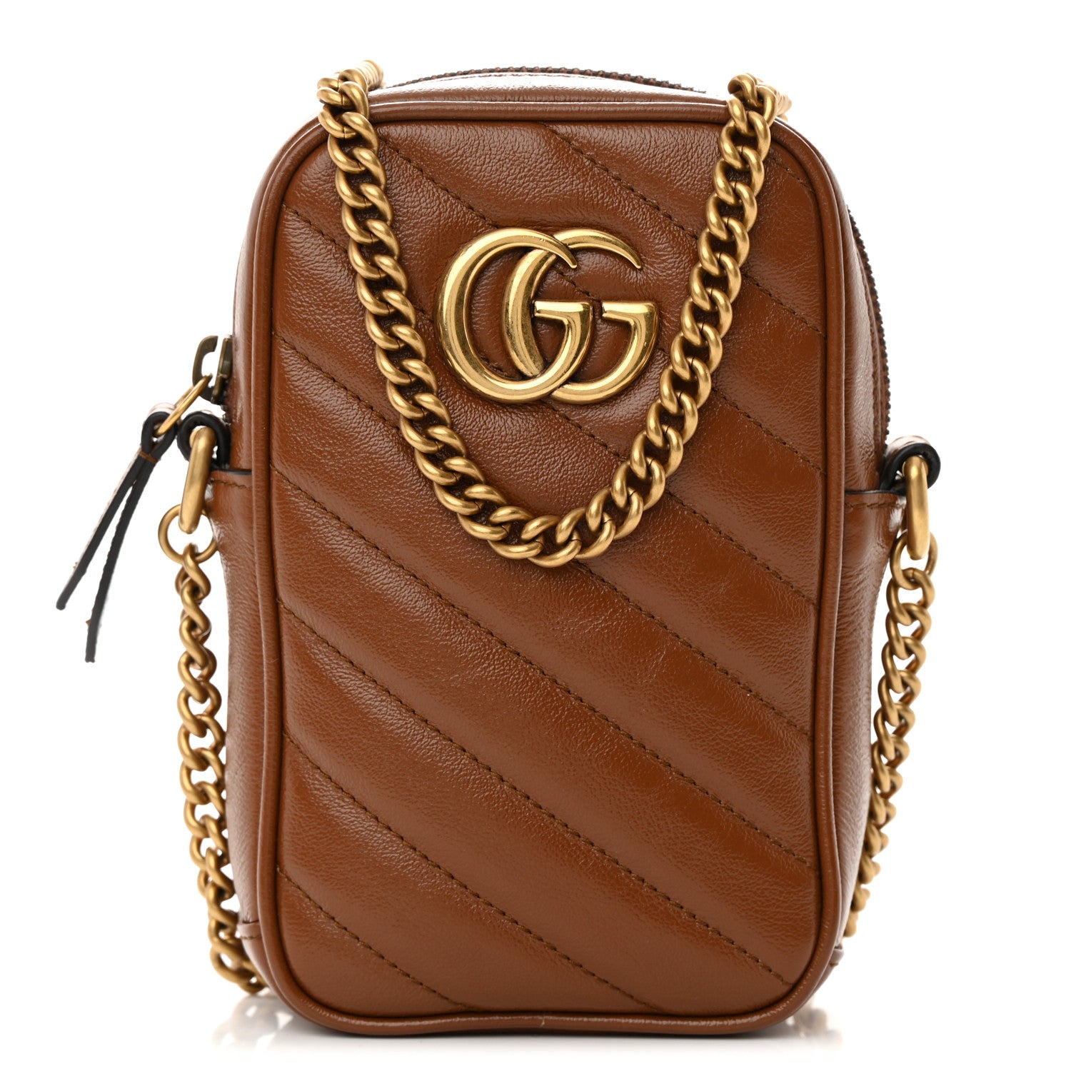 Gucci Azalea Calfskin Matelasse Diagonal Mini GG Marmont Crossbody Bag Cuir 1 of 11