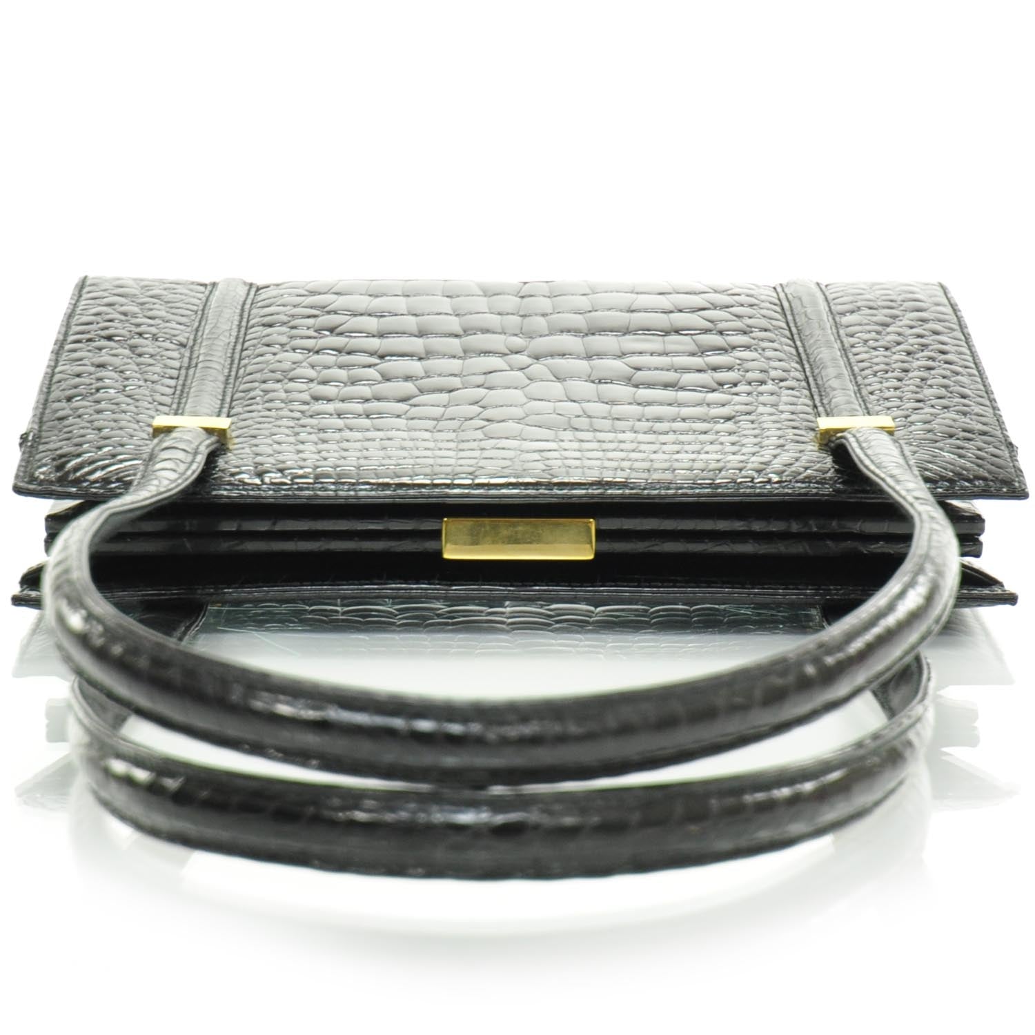 Gucci Crocodile Frame Bag Black 5 of 9