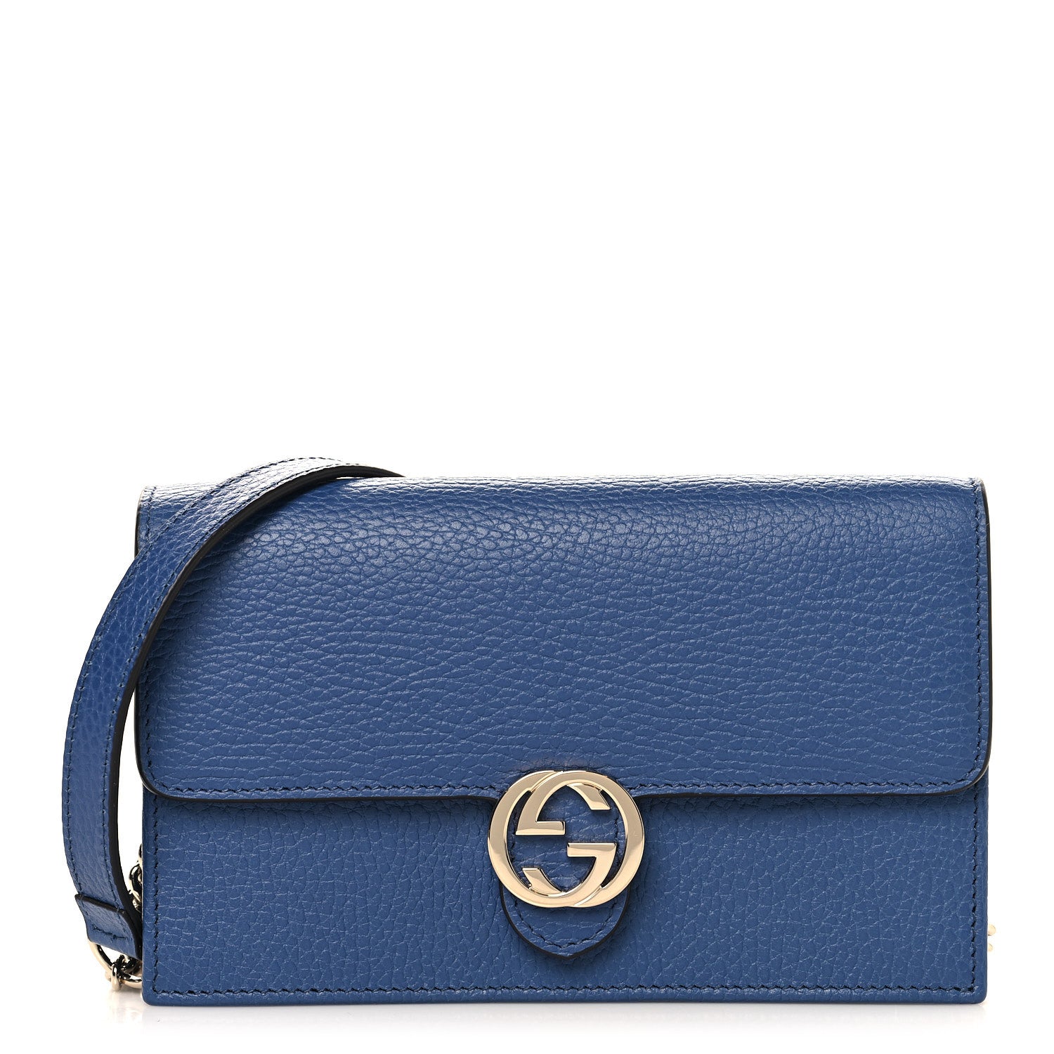 Gucci Dollar Calfskin Interlocking G Chain Wallet Caspian 1 of 11