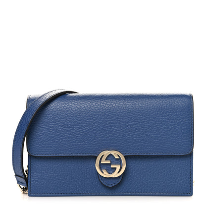 Gucci Dollar Calfskin Interlocking G Chain Wallet Caspian 1 of 11