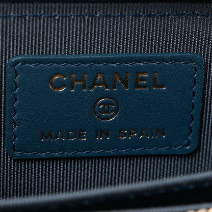 Chanel Iridescent Caviar Quilted Zip Coin Purse Dark Blue 6 of 7