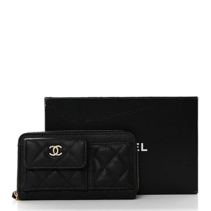 Chanel Caviar Quilted In & Out Zip Around Wallet Black 8 of 8