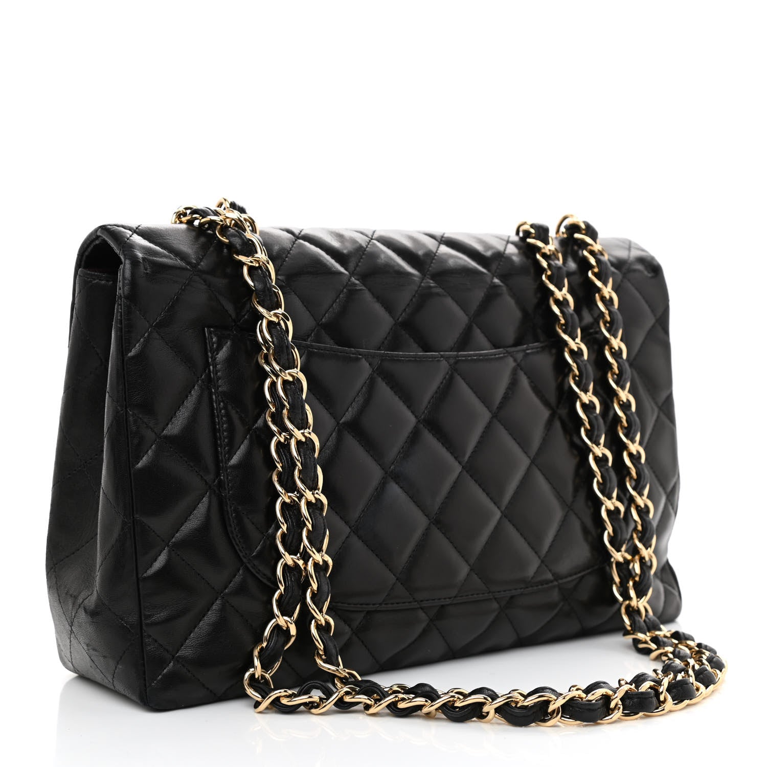 Chanel Lambskin Quilted Jumbo Single Flap Black 2 of 9