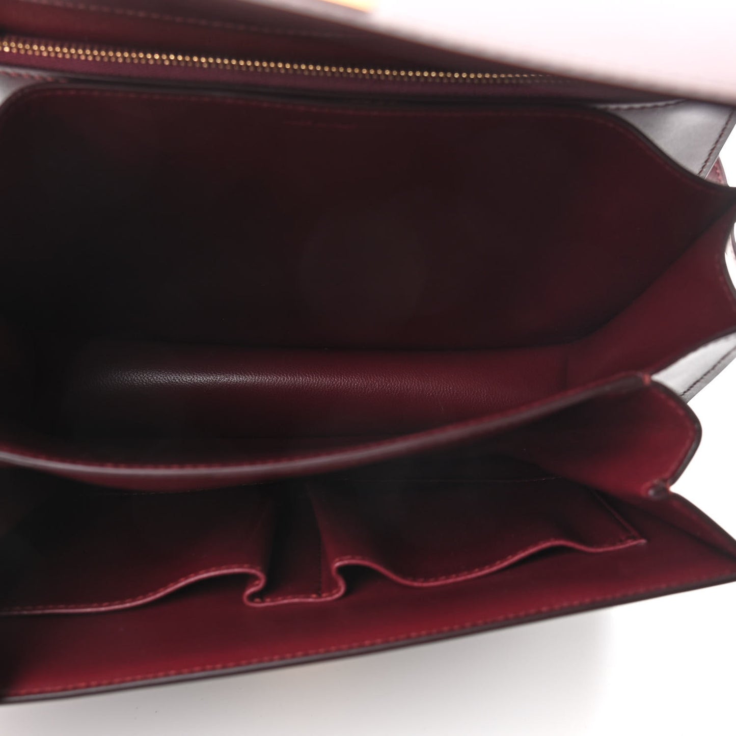 Box Calfskin Medium Classic Box Flap Bag Burgundy