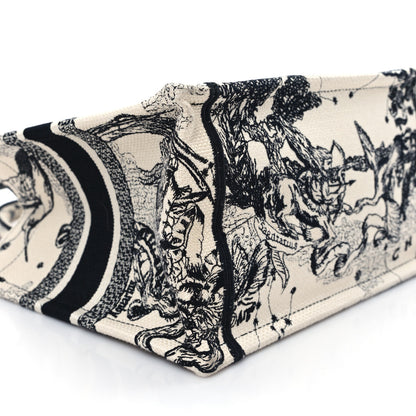 Christian Dior Canvas Embroidered Small Zodiac Toile De Jouy Book Tote Latte 9 of 11