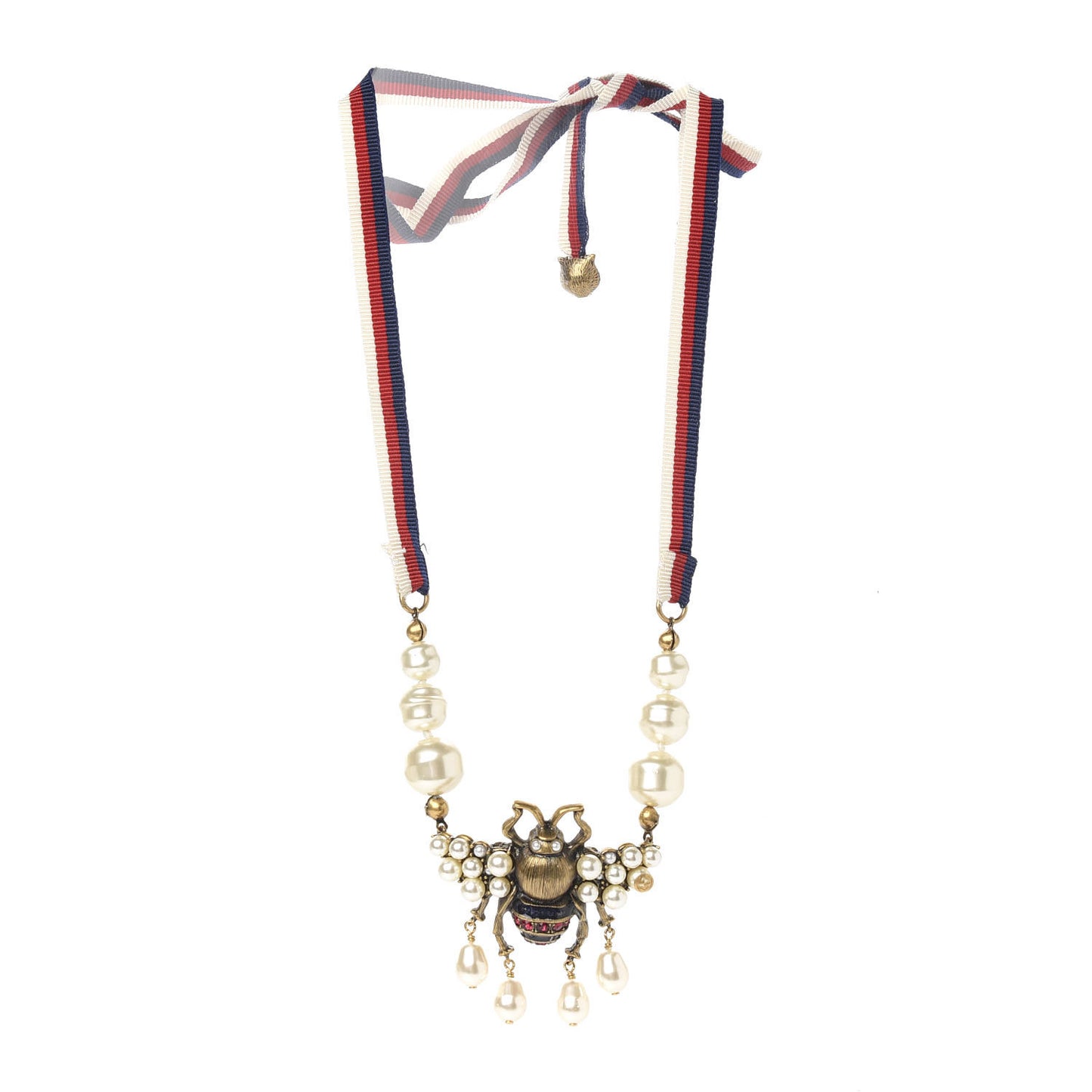 Crystal Pearl GG Sylvie Bee Necklace